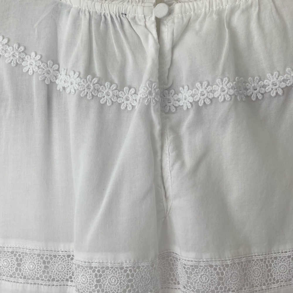 J.Crew Women’s Daisy Chain White Peplum Short Puff Sleeve Top Size Medium - Picture 9 of 14